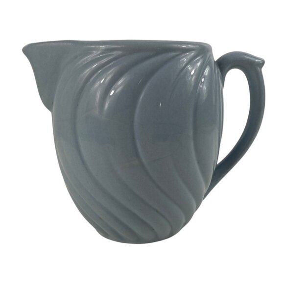 Unmarked Other - Vintage Blue Swirl Art Deco Ceramic Water Juice Pitcher